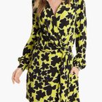 Diane Von Furstenberg  Dora Silk Faux Wrap Dress Size 2 yellow black long sleeve Photo 12
