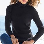 Boston Proper Black Ribbed Turtleneck Sweater Fitted Extra Small Photo 1