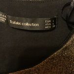 ZARA Trafalac Metallic Bronze/Gold Mini Dress 3/4 Sleeve Size Large Bodycon Photo 8