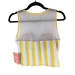 Kortni Jeane  Tankini Top Sweetheart Removable Cups Striped Yellow White M Photo 1