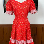 Adorable Vintage 1970s Partners Please Squaredance Dress! Red Size 18 Photo 0