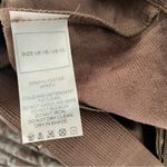 Maniere De Voir  Vegan Faux Leather Brown Ribbed Patent Leggings Moto NWT size 12 Photo 13