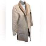 Banana Republic  Wool Reversible Car Coat XS Open Pockets Shawl Collar Tan Cream Photo 4