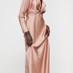 ZARA Knotted Dusty Pink silk dress  Photo 0