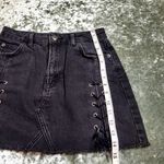 Topshop Black Denim Side Lace Skirt Photo 6