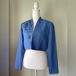 Vintage ‘00s Marsoni Periwinkle Beaded Bolero Evening Jacket Blue Size 10 Photo 1
