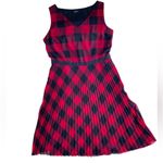 Talbots Petite Red and Black Checkered Dress Photo 7