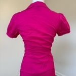 F.A.N.G Hot Pink Ruffle Puff Sleeve Button Down Blouse Top Women’s Small Photo 3