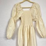 Monbebe Mom Daisy Beige Cotton Midi Dress Womens XS Cottage Core Prairie Minimal Photo 8