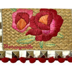 Betsey Johnson  Betseyville Playa de Betsey Studded Straw Pom-Pom Clutch Bag Photo 0