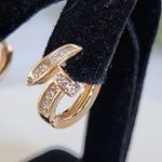 Gold Stainless Steel Huggie Hoop Earrings Nail Ring Design Photo 2