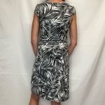 Old Navy  Women's Short Cap Sleeve Wrap Dress Black White Grey ST S SM Small TALL Photo 1