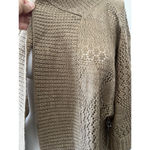 Vintage 80s Jintu Brown Knit shawl collar short sleeve wool blend Cardigan M Size L Photo 6