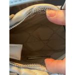 Steve Madden NWT Bari Crossbody SM Silver Top Handle Faux Leather Guitar Strap Photo 4