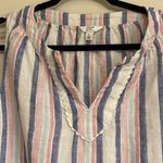 Crown & Ivy Tank Top Size Large 100% Linen Stripes Cute Beach Summer Photo 6