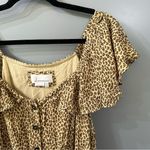 Anthropologie  Cheetah Print Dress Button Front Midi Dress Size 8 Photo 7