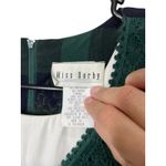 Vintage Miss Dorby Dress Green Plaid Floral Crochet Vest Layered Look Sz 12 Photo 5