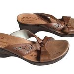 Red Wing Wedge Brown Leather Cut Out Detail Sandals Size 7.5 Tan Photo 0