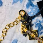 NWT nOir Jewelry brass rhodium plated choker necklace with prisms and opal links Gold Photo 4