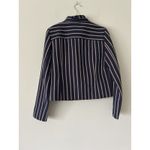 Banana Republic  Bow Neck Navy Red Striped Blazer Jacket Size 4 Preppy Workwear Photo 3