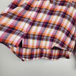 Pilcro Anthropologie Breezy Plaid Top Button Up Shirt Blouse Ruffle Size LP Photo 14