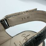 Amalfi by Rangoni Womens Sandals Pillow Feet Embossed Leather Wedge Silver 7.5 Photo 5