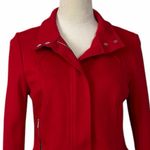 Cache  Jacket Cropped High Stand Collar Moto Zip Snap Closure Red Women’s Size 4 Photo 6