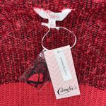 Candie's Candie’s NWT Size S Red Black Eyelash Crop Waterfall Drape Cozy Sweater Cardigan Photo 4