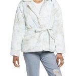 BLANK NYC  Size M Puffer Jacket Anthropologie Bennie Blue White Coat Cozy Outdoor Photo 0