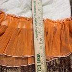 Y2K Poupette St Barth‎ mesh ruffle mini skirt orange small Photo 5