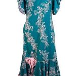 Hilo Hattie Vintage 80s Hawaii Teal Pink Hawaiian Tropical Midi Dress Size 8 Blue Photo 0