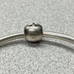 Pandora Sterling Silver Bangle Bracelet Cat Charm Safety Chain Clasp Photo 5