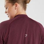 Gymshark NWOT  Vital Seamless 2.0 1/2 Zip Pullover - Baked Maroon Marl Size XS Photo 2