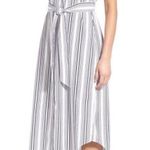 Foxcroft Stripe Non-Iron Cotton Sleeveless Maxi Shirtdress 6 EUC Photo 0