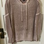 American Eagle Outfitters V-Neck Beige Sweater with Hoodie Photo 3