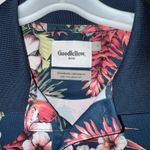 Goodfellow Men’s  & Co Floral Print Polo Shirt - Navy and Pink Photo 1