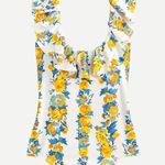 J.Crew Ruffle scoop-back one-piece in blossom stripe Photo 0