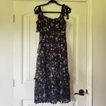 Lulu’s Floral Black Chiffon Midi Dress NWT Size M Photo 3