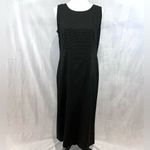 Sag Harbor Vintage  black patterned dress maxi dress jacket suit size petite 10P Photo 5