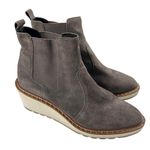 Cecelia New York Gemma Suede Wedge Pull On Ankle Boot Slate Gray Size 8M Photo 1