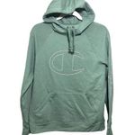 Champion Womens Sz M Sweatshirt Jersey Hoodie Athletics Logo Sleeve Spellout Photo 0