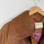 Free People Camel Brown Oversized Jacket 100% Lamb Leather Photo 1