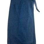 90s Y2K 2000s Size 10 Denim Midi Wrap Skirt Women’s Grunge Streetwear Whimsy USA Blue Photo 0