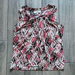 Jones Studio Black and White Ruched Sleeveless Blouse Photo 0