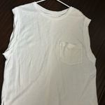 We The Free Free People Women's White Oversized Boho Sleeveless Muscle Top M Photo 2