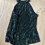 Cable & Gauge Emerald Green Sequin Sleeveless Tank Top Photo 3