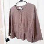 Flax  Womens Linen Button Front Top Sz Medium Neutral Earthy Lagenlook Quiet Lux Photo 1