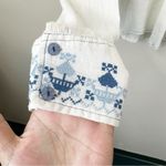 Faherty NEW  Shirt Womens M Pompano Gauze Cotton Top in Egret Embroidered Trim Photo 6