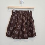 Faithfull the Brand Faithful the brand Anthropologie Eva brown floral shorts paper bag style size 2 Photo 3