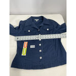 Dress Barn Womans  Medium Navy Button Upbiker Jacket Photo 3